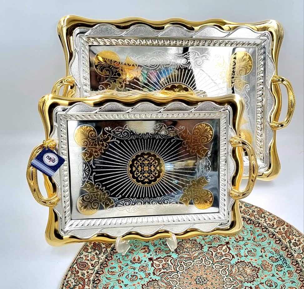 سینی جفتی پذیرایی دارای ضمانت رنگ و کیفیت وارداتی