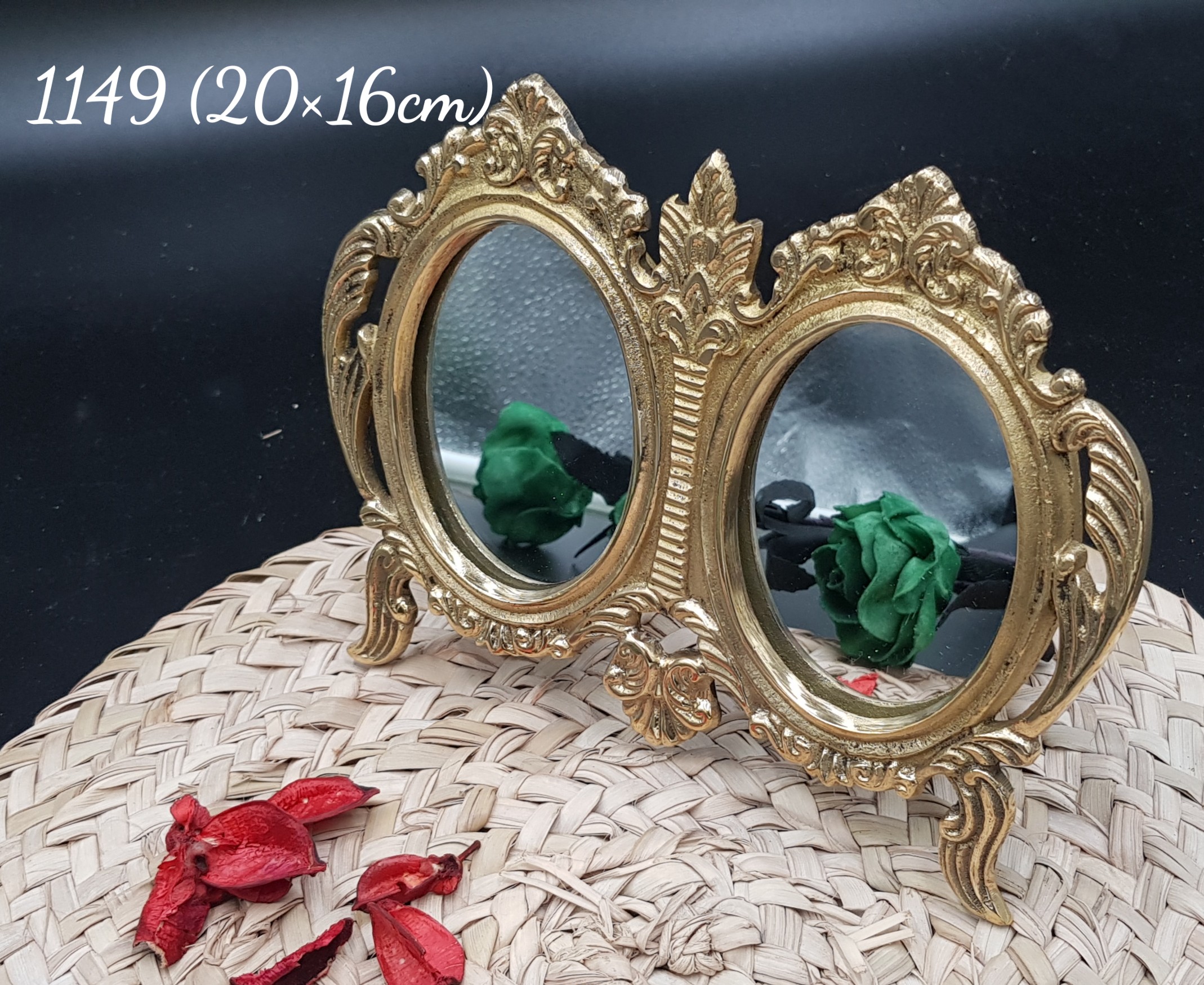 قاب عکس و آینه برنجی بسیار سنگین ساخت (هند)